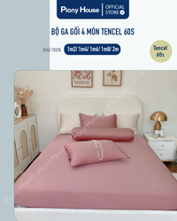 Bộ Ga gối Lụa Tencel 60s Fullset 4 món đủ kích thước màu trơn