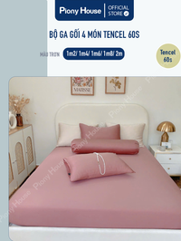 Bộ Ga gối Lụa Tencel 60s Fullset 4 món đủ kích thước màu trơn
